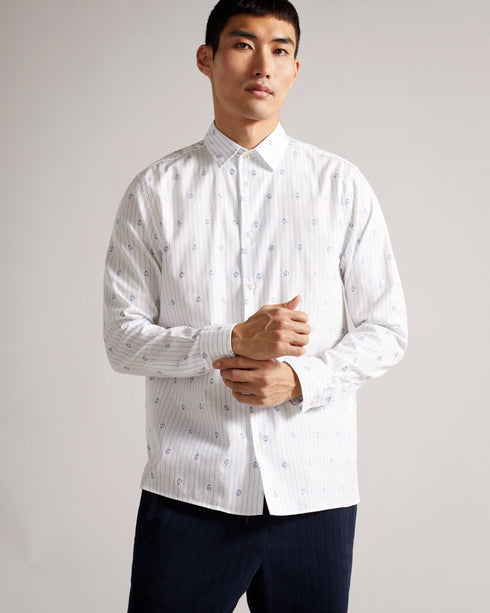 <P>Ls Stripe Flower Coupe Shirt</P>